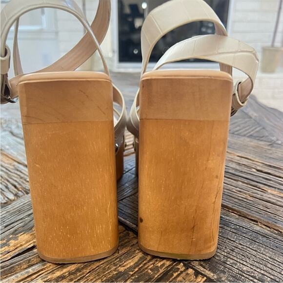 *NWOT Sam Edelman Rosalind Ivroy Embossed Platform Block Heel Sandal - Sz 9 - Picture 6 of 11